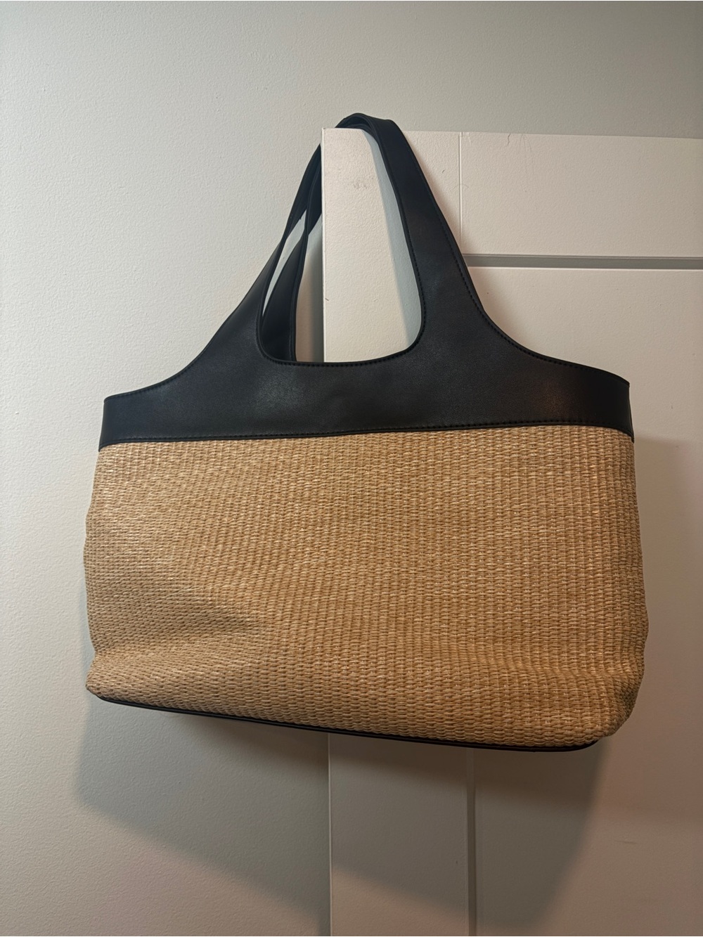 Call It Spring Black Trimmed Woven Tote